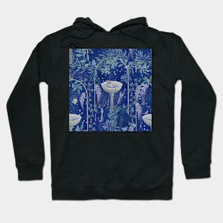 Indigo Garden antique fresco pattern Hoodie